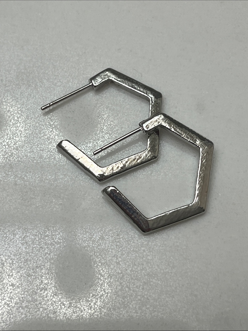 Silver Half Mini Hoop Earrings